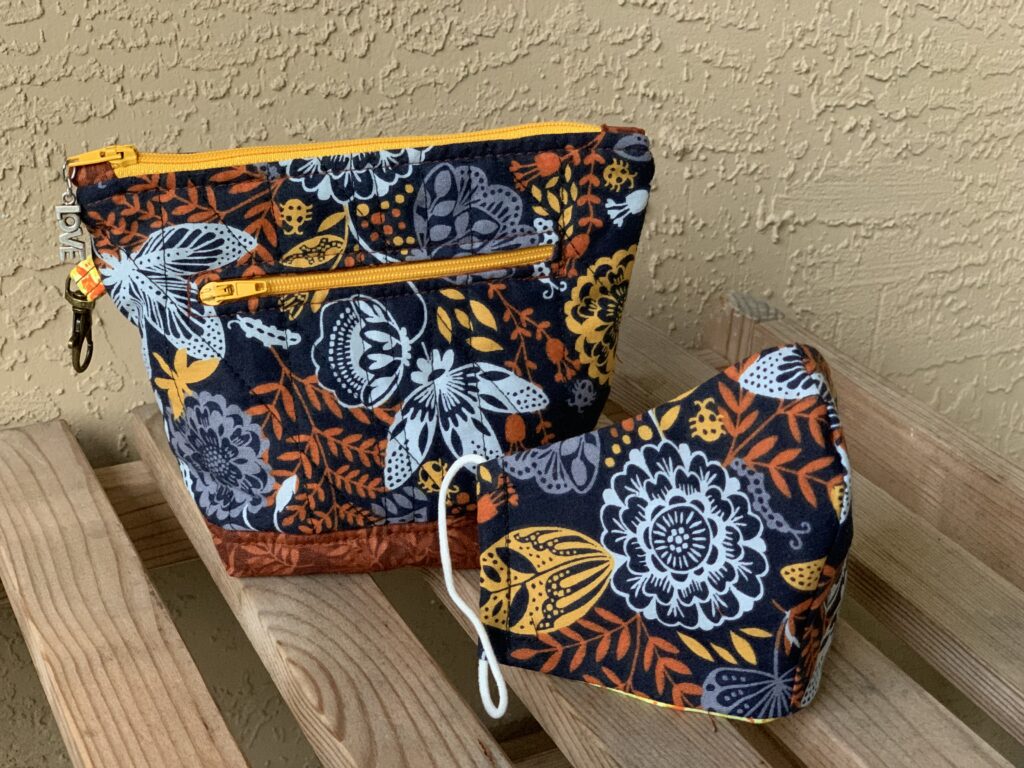 Handmade floral-print zip pouches